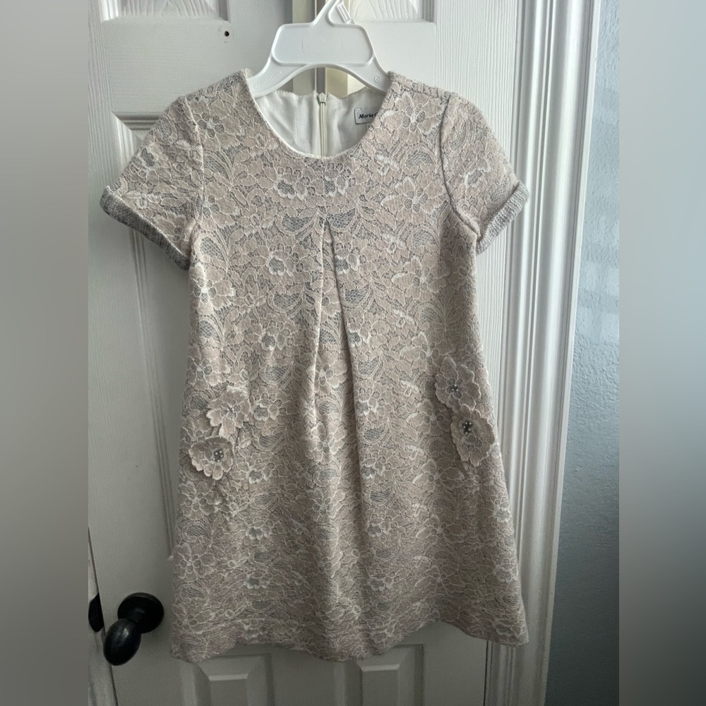 Maria Casero (Luli & Me) lace dress with side pockets. Girls size 7